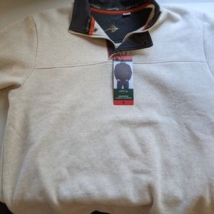 Orvis pullover men's fleece oatmeal color